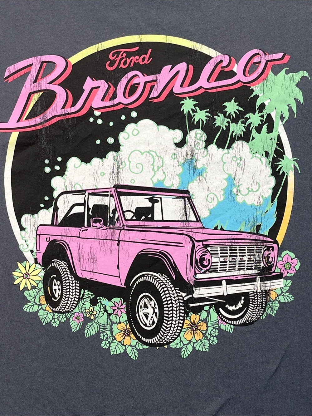 Ford Bronco Pink Graphic T Shirt Official Licensed Charcoal Gray XXL
